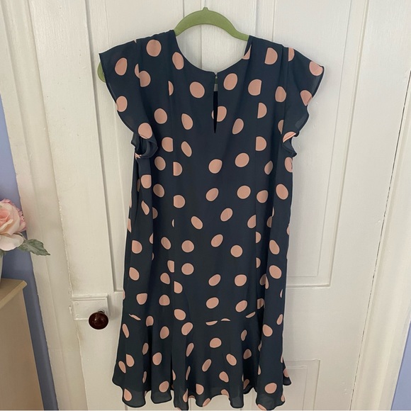 Loft Gray and Pink Polka Dot Dress - Picture 5 of 7